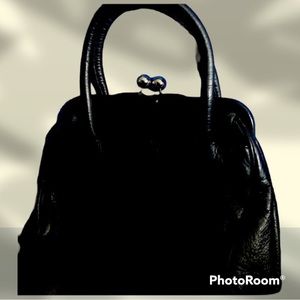 DKNY PURSE BLACK CUTE SMAL-ISH 8”x7”x3”, 3 POCKETS, ONE SECURED WITH ZIPPER